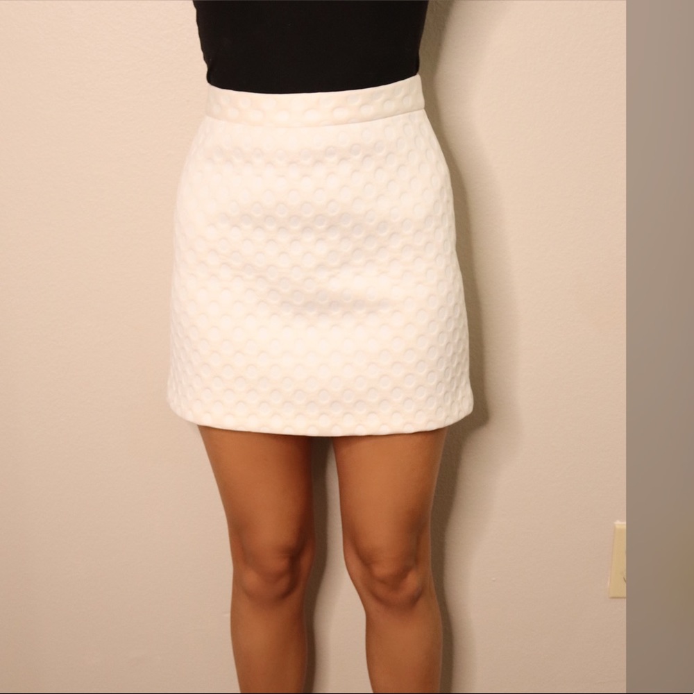 White Top Shop textures mini skirt size-4
